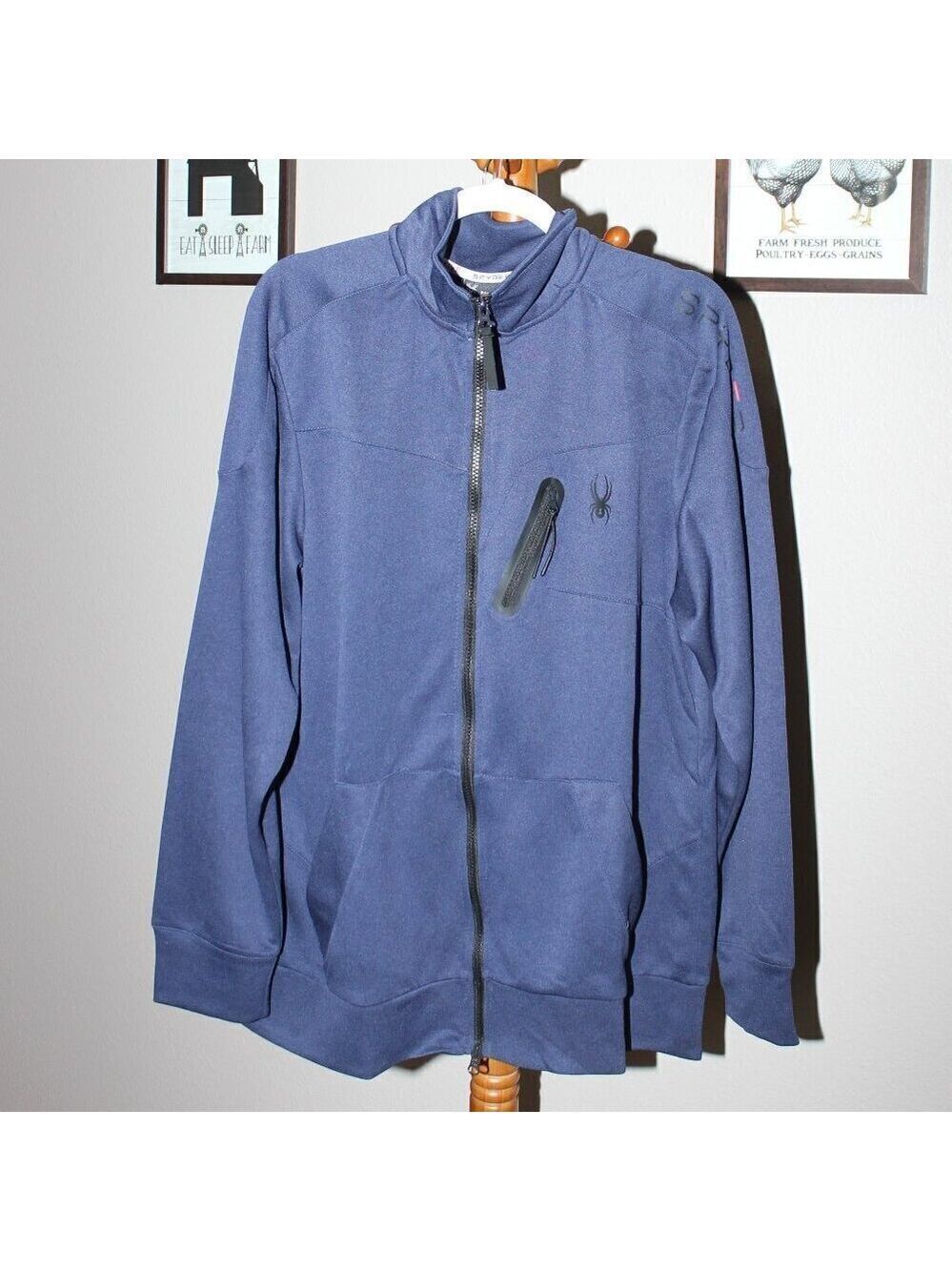 Spyder Active Pro WEB Jacket Full Zip Gym Outdoor Long Sleeve Mens Sz Large